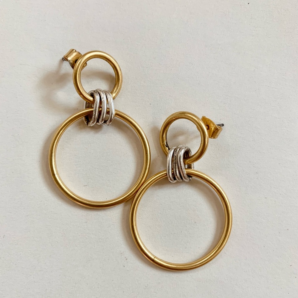Madewell gold and silver earrings